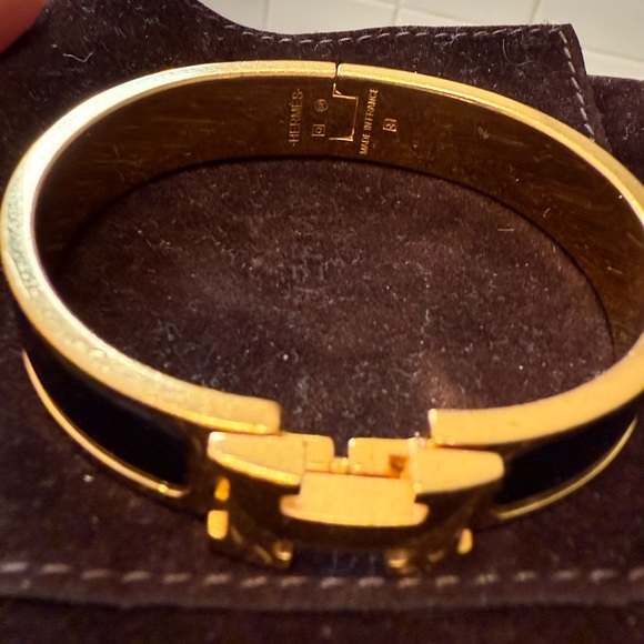 Hermes bracelet black & gold - Picture 14 of 16